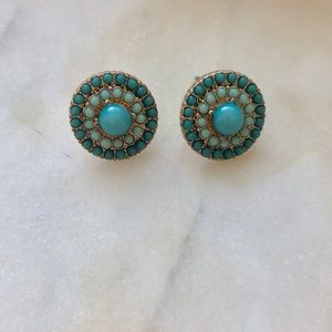 Turquoise and gold stud earrings